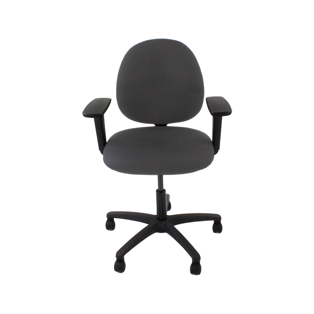 Saxen: Scoop Operator Chair in Grey Fabric - Refurbished