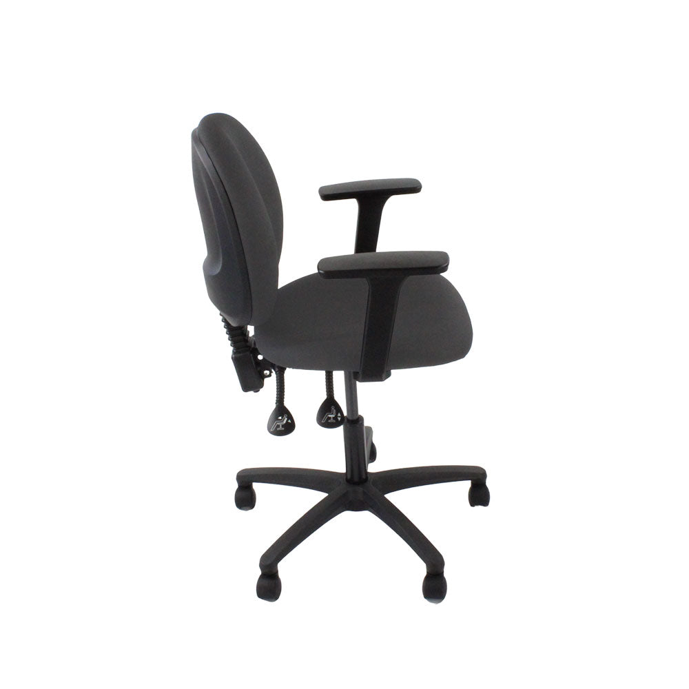 Saxen: Scoop Operator Chair in Grey Fabric - Refurbished