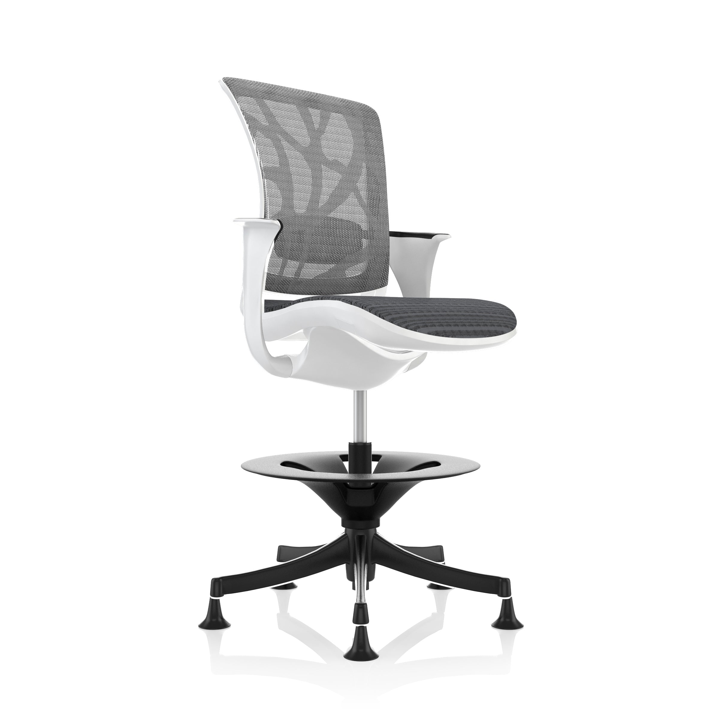 Comfort Seating: Skate Draughtsman Chair in White and Black - Refurbished