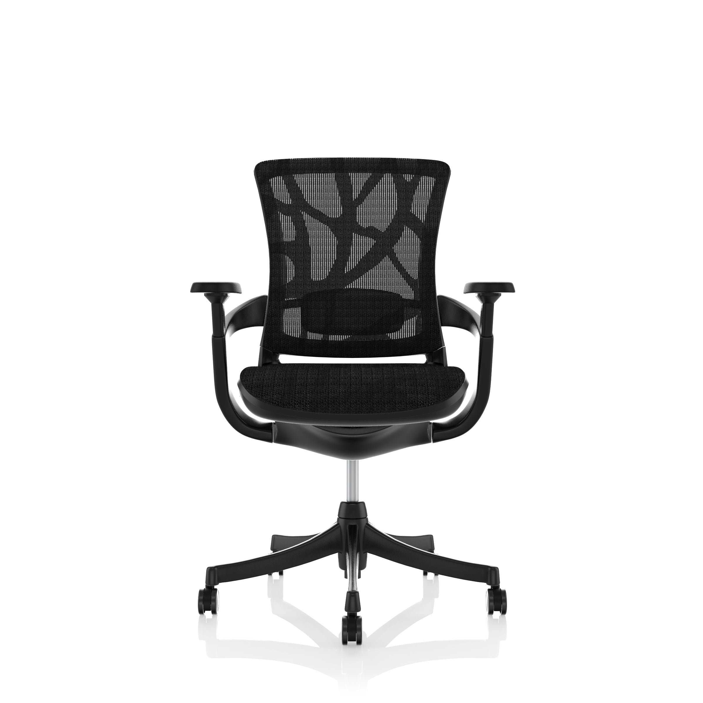 Komfortsitz: Skate-Arbeitsstuhl in Schwarz – generalüberholt