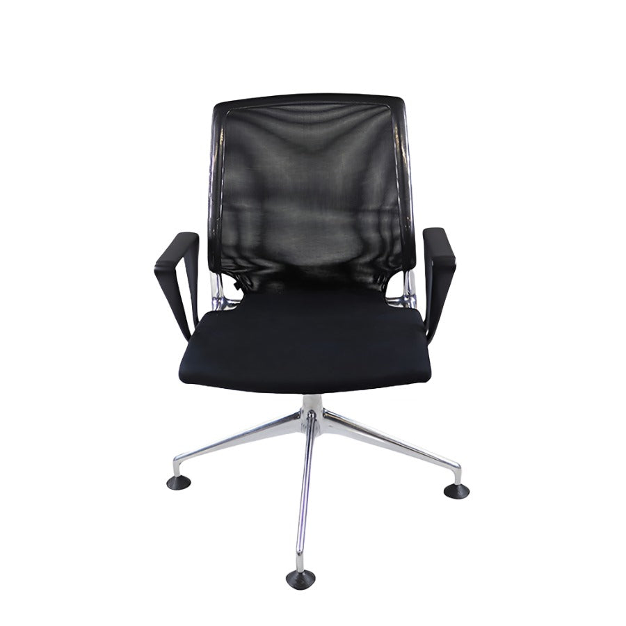 Vitra: Meda - Meeting Chair with Mesh Back Plastic Arms- Refurbished