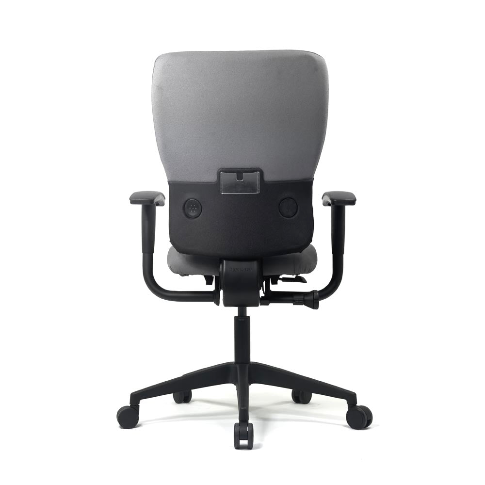 <tc>Steelcase</tc>: <tc>Lets B</tc> - Bürostuhl mit hoher Rückenlehne aus grauem Stoff - Generalüberholt