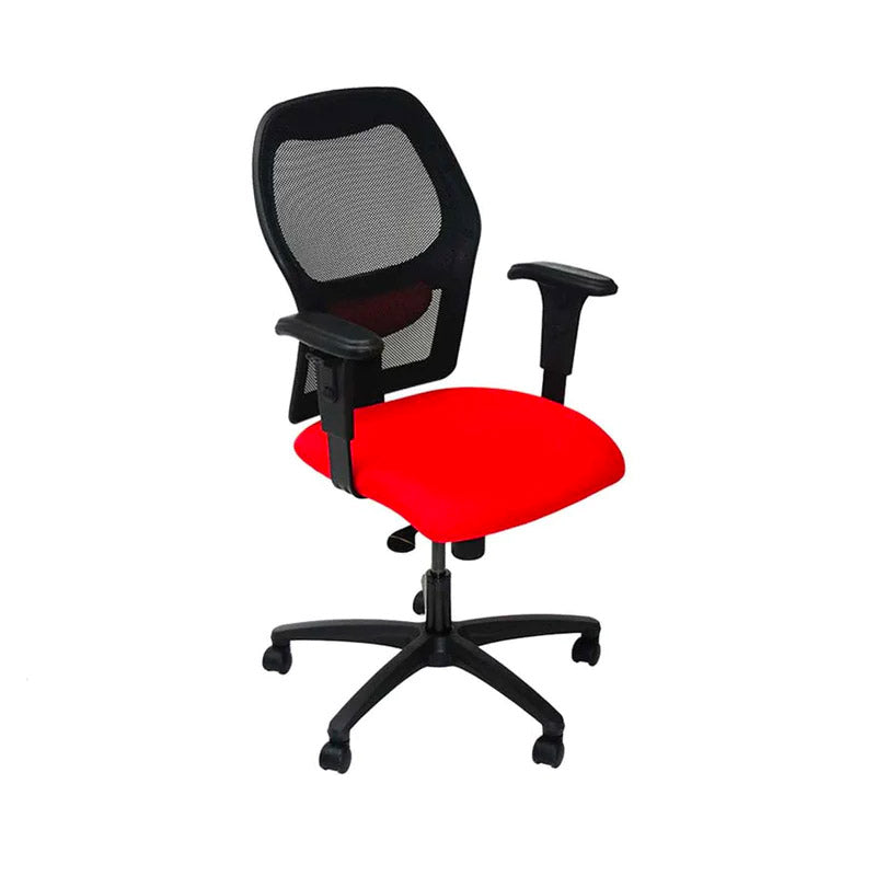 Ahrend: Bürostuhl Typ 160 aus rotem Stoff – generalüberholt