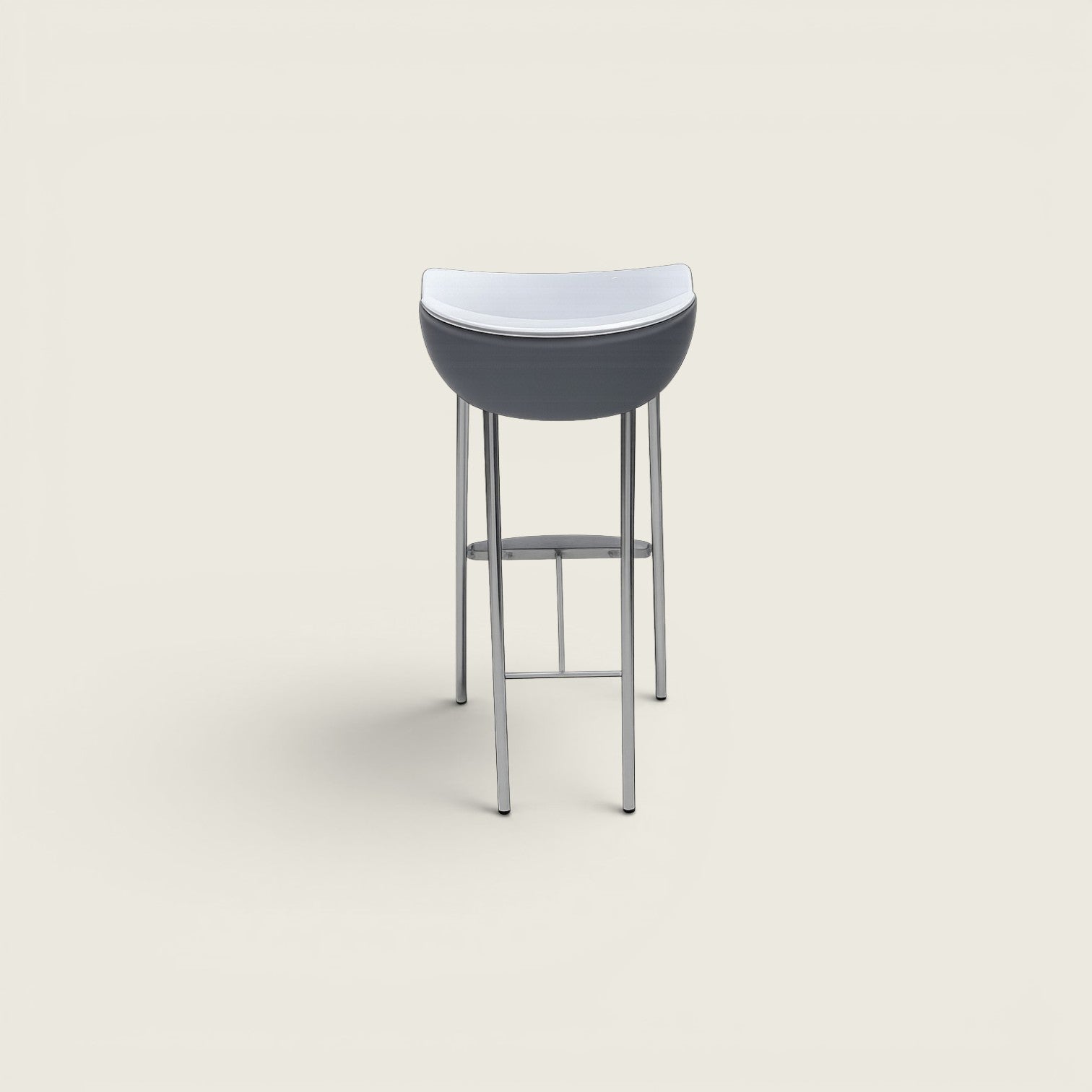 Amat-3: Stool in a Robust Chrome-plated Tubular Steel Frame - Refurbished