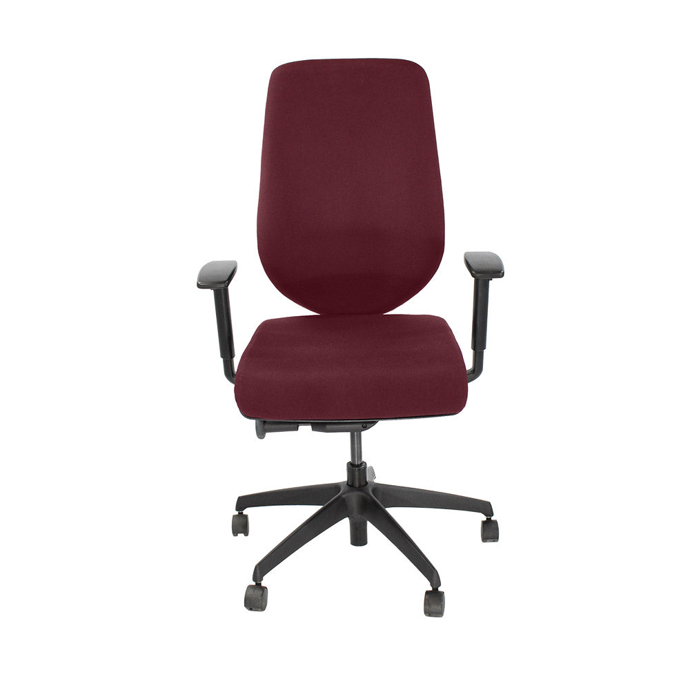 Boss Design: Key Task Chair – neues burgunderfarbenes Leder – generalüberholt