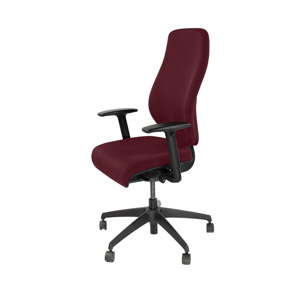 Boss Design: Key Task Chair – neues burgunderfarbenes Leder – generalüberholt