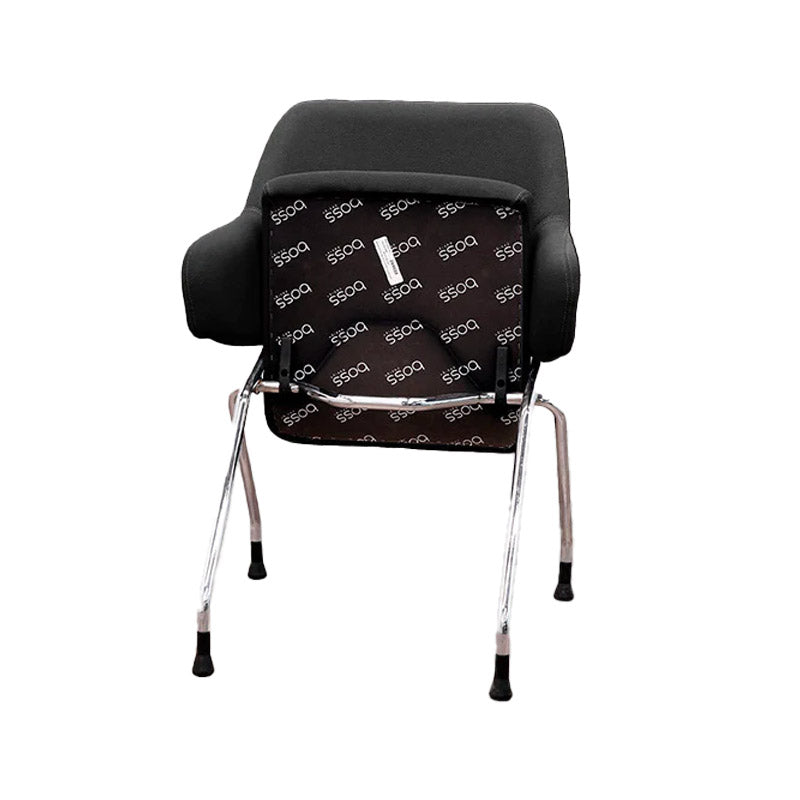 Boss Design: Skoot Meeting Chair aus schwarzem Stoff – generalüberholt