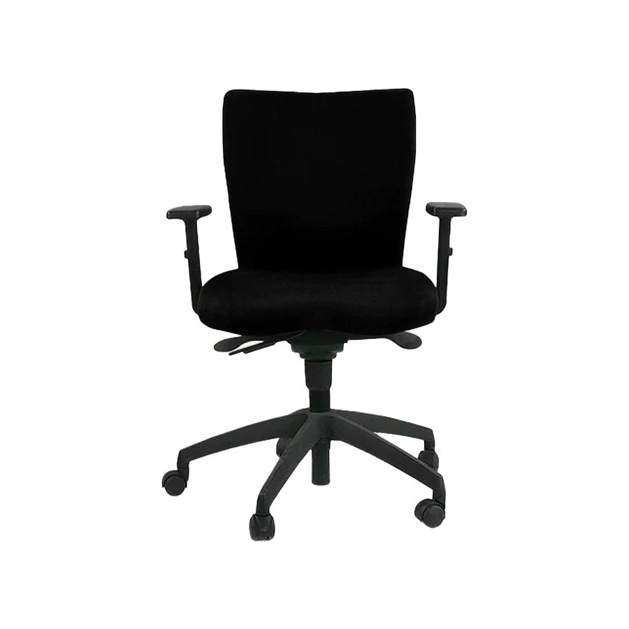 Connection: Team Task Chair in Black Leather - Refurbished