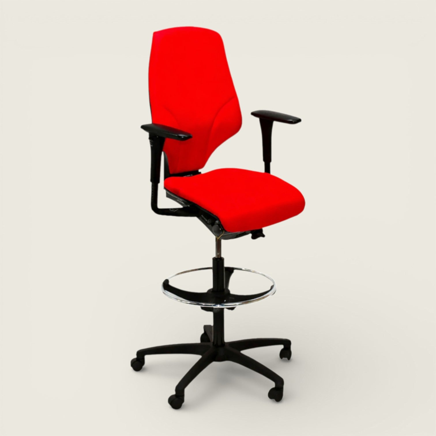 Giroflex: G64 Draughtsman Chair in Red Fabric - Refurbished