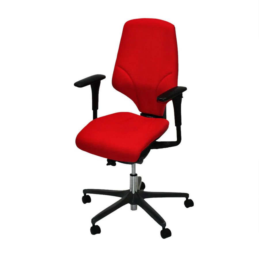 Giroflex: G64 Bürostuhl aus rotem Stoff – generalüberholt