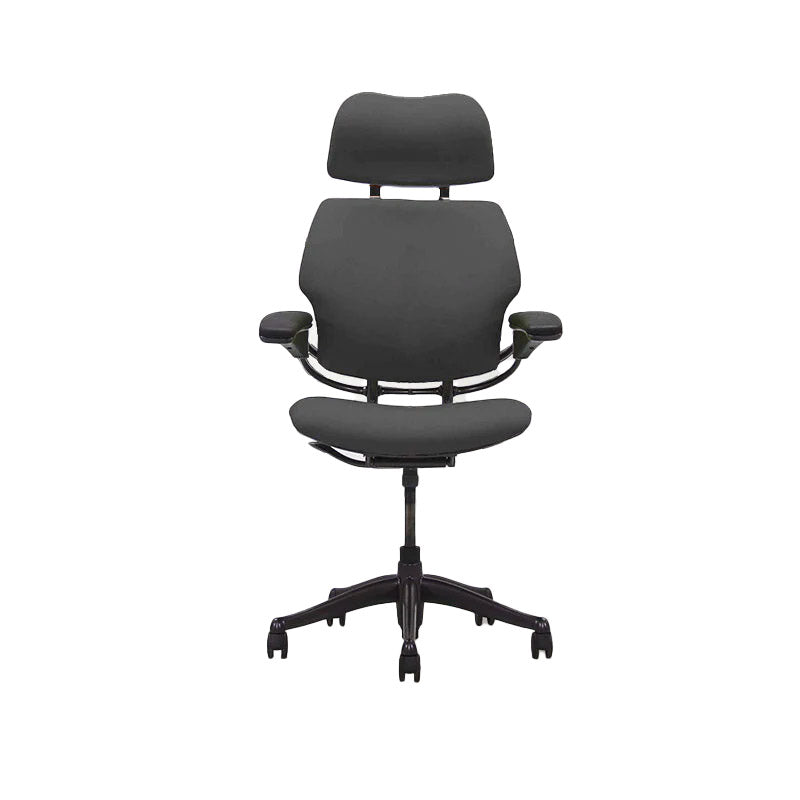 Humanscale: Freedom Headrest Bürostuhl mit hoher Rückenlehne – grauer Stoff – generalüberholt