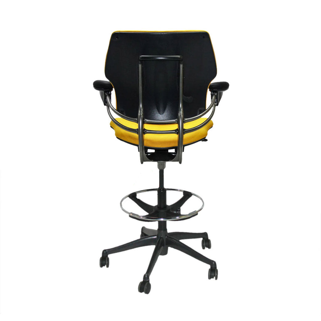 Humanscale: Freedom Draughtsman Chair in Yellow Fabric - Refurbished