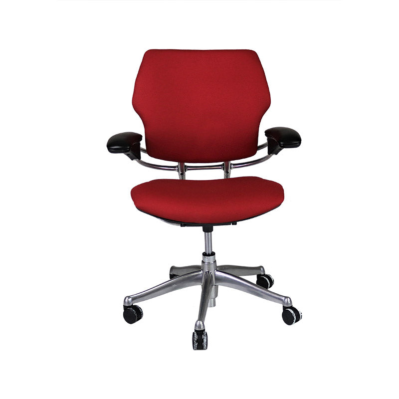 Humanscale: Freedom Task Chair with Aluminium Frame in Red Fabric - Refurbished