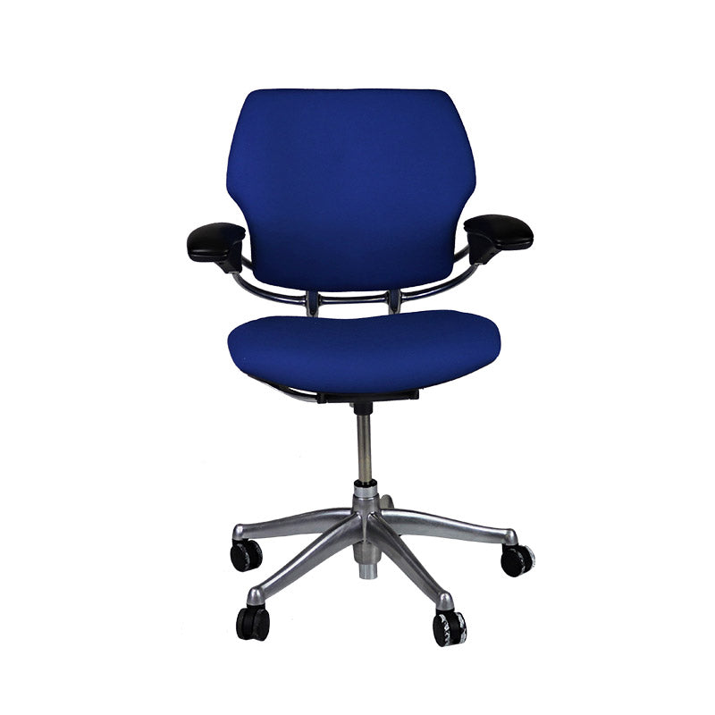 Humanscale: Freedom Task Chair with Aluminium Frame in Blue Fabric - Refurbished