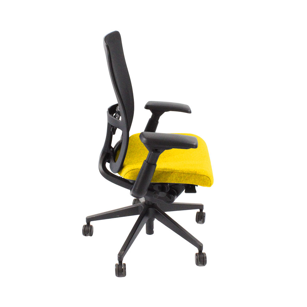 Haworth: Zody Comforto 89 Task Chair in Yellow Fabric/Black Frame - Refurbished