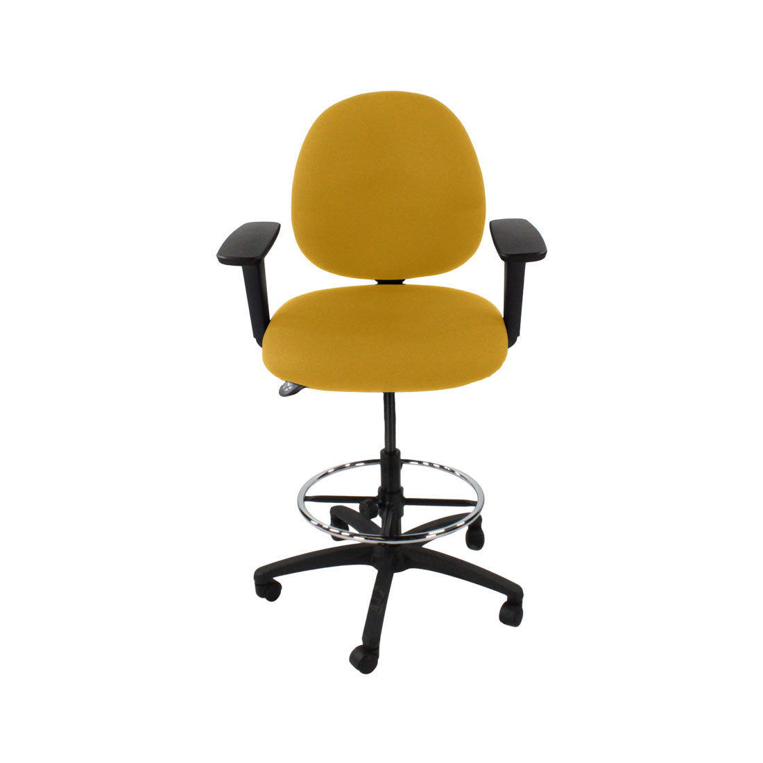 TOC: Scoop Draughtsman Chair in Yellow Fabric - Refurbished