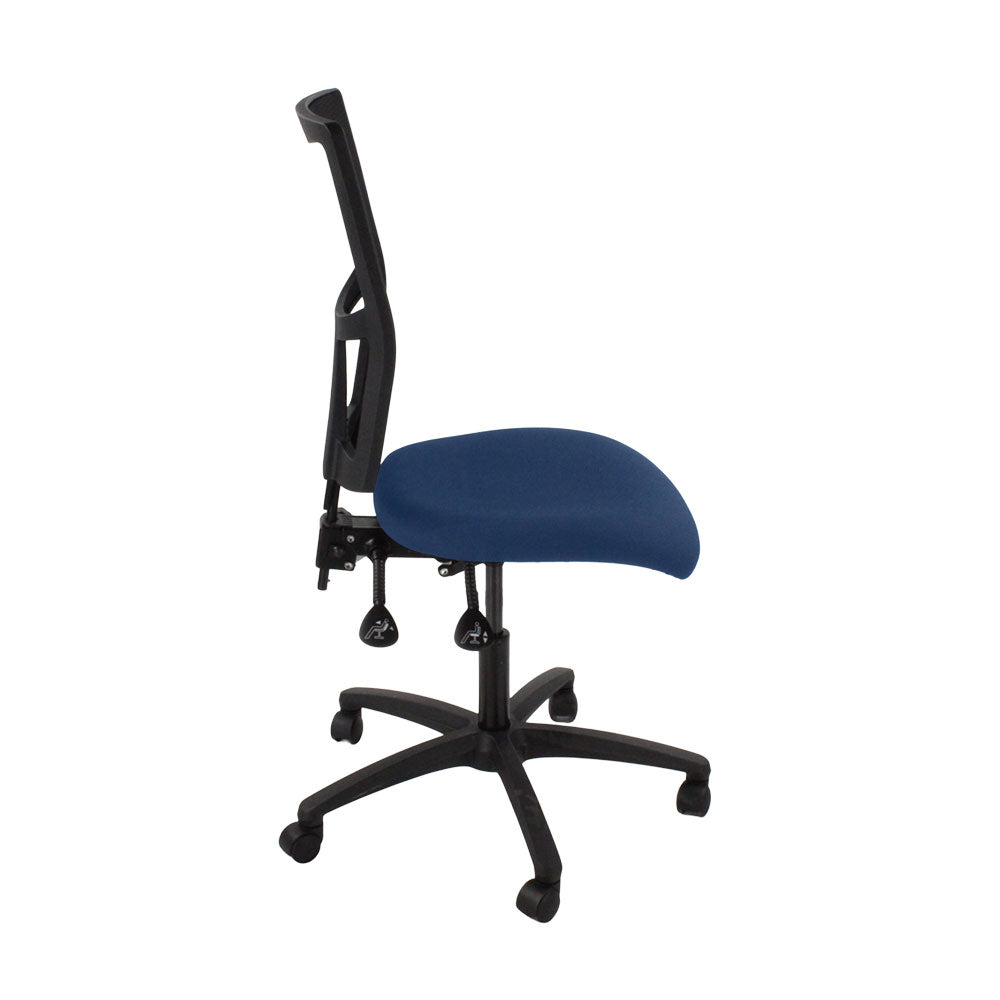 TOC: Ergo 2 Task Chair Without Arms in Blue Fabric - Refurbished