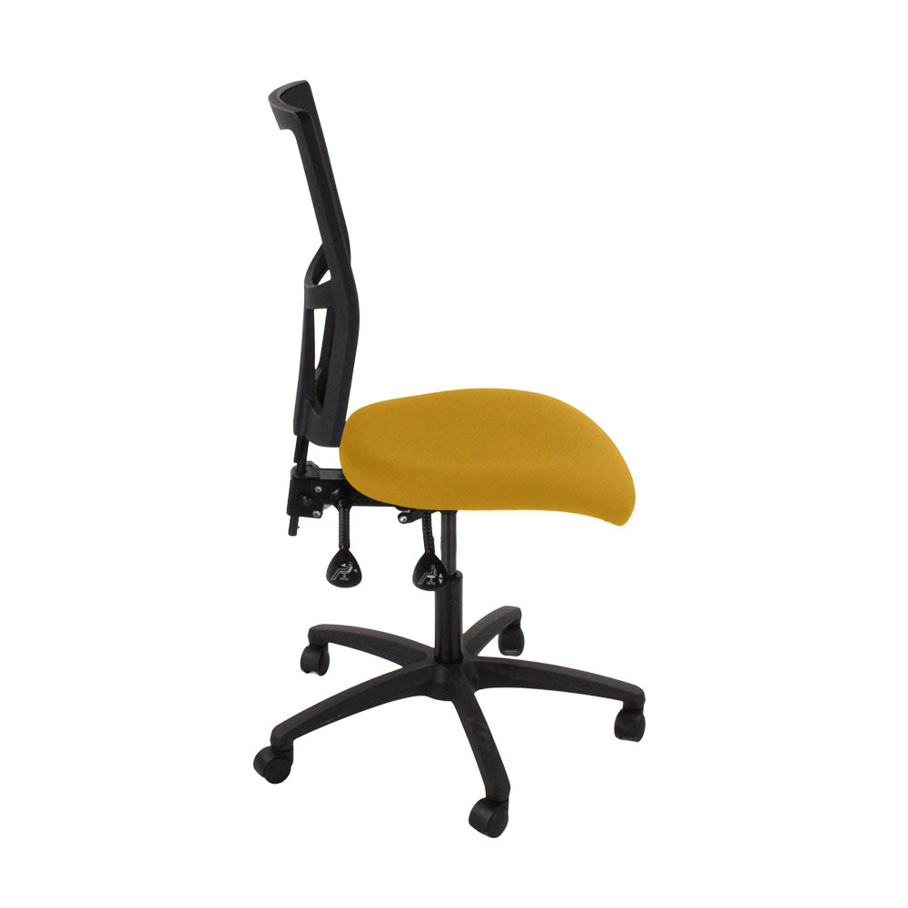 TOC: Ergo 2 Task Chair Without Arms in Yellow Fabric - Refurbished