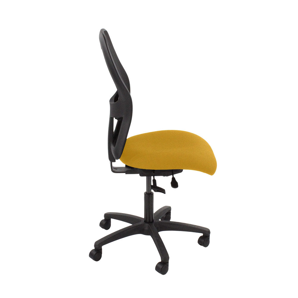 Ahrend: 160 Type Task Chair in Yellow Fabric Without Arms - Refurbished