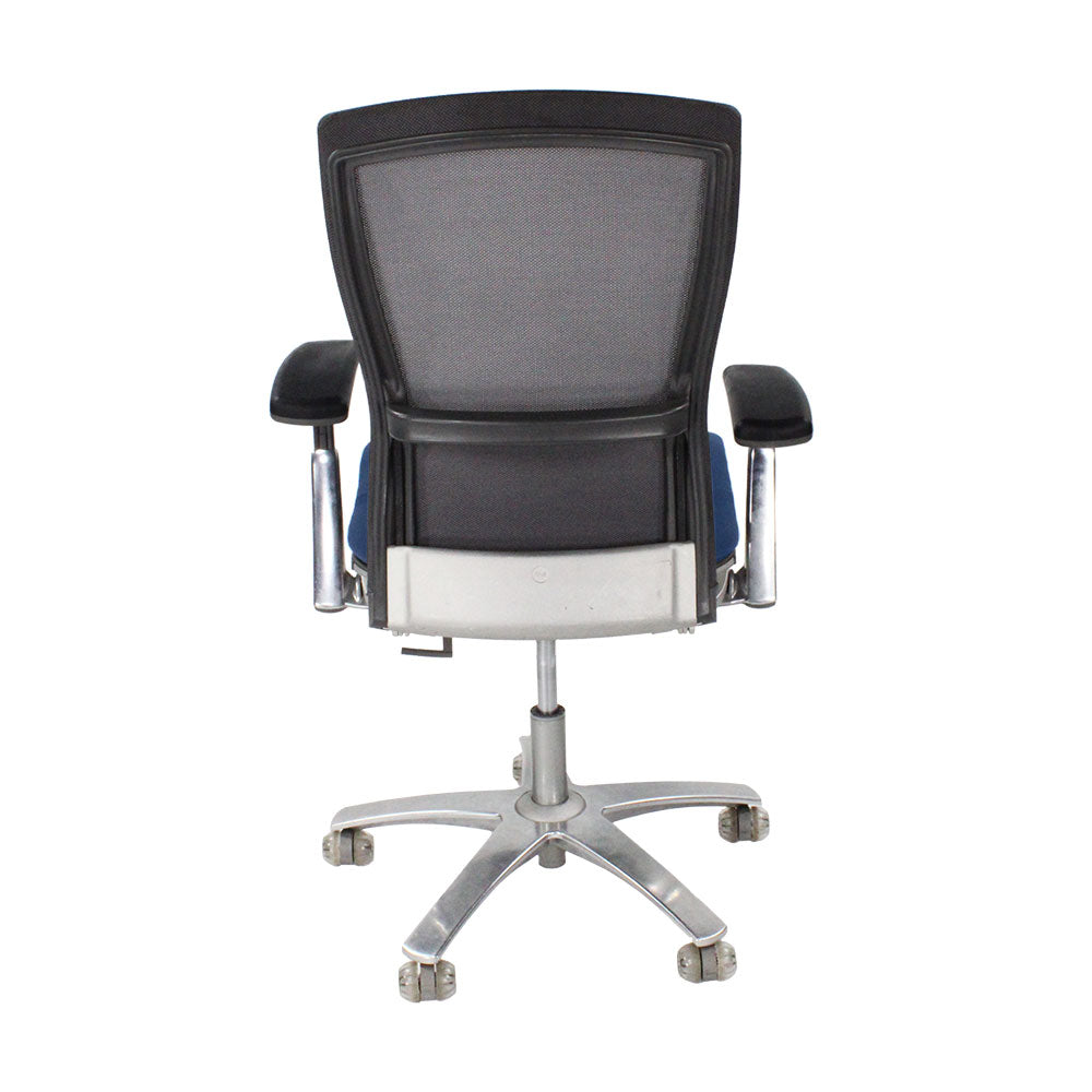 Knoll: Life Task Chair aus blauem Stoff – generalüberholt