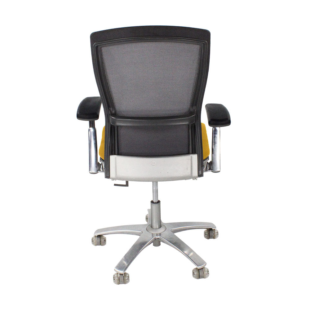 Knoll: Life Task Chair aus gelbem Stoff – generalüberholt