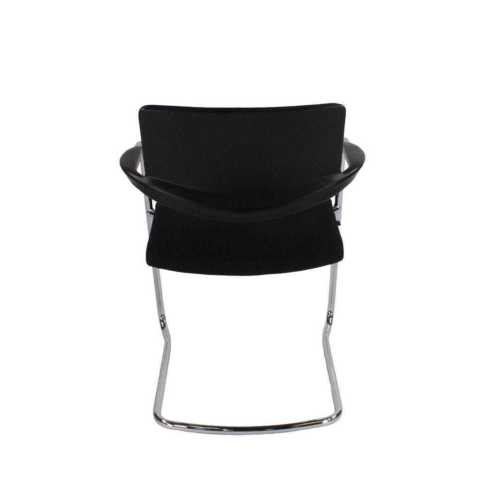 Interstuhl: 570N Cantilever Chair in Black Fabric - Refurbished