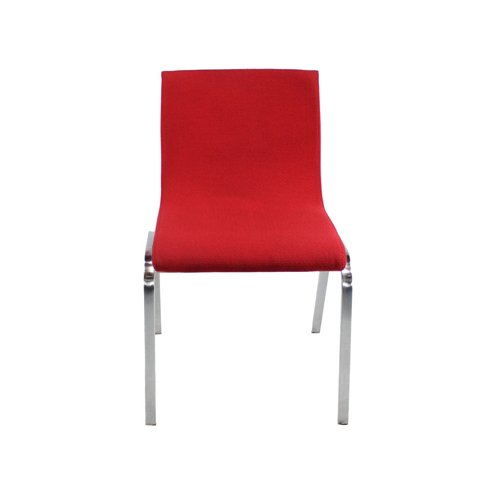 Boss Design: Stacking Chair in Red Fabric/Oak Back - Refurbished