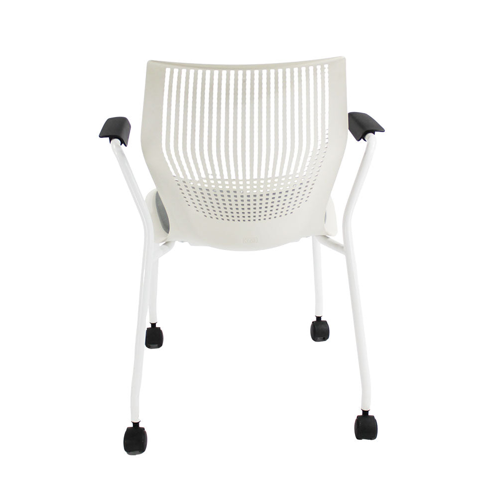 Knoll: Multigeneration Meeting Chair with Wheels in Grey Fabric - Refurbished