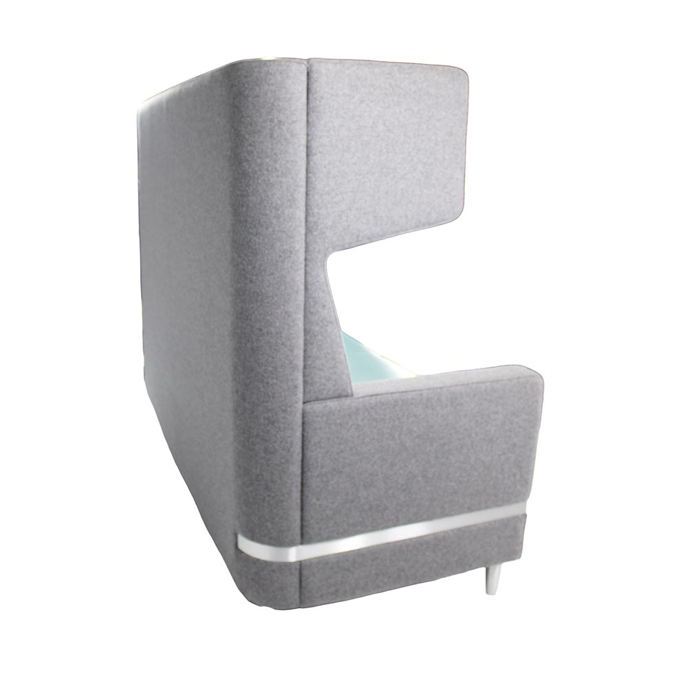 William Hands: Connect Sofa - Pullman Style in Grey & Blue Fabric - Refurbished