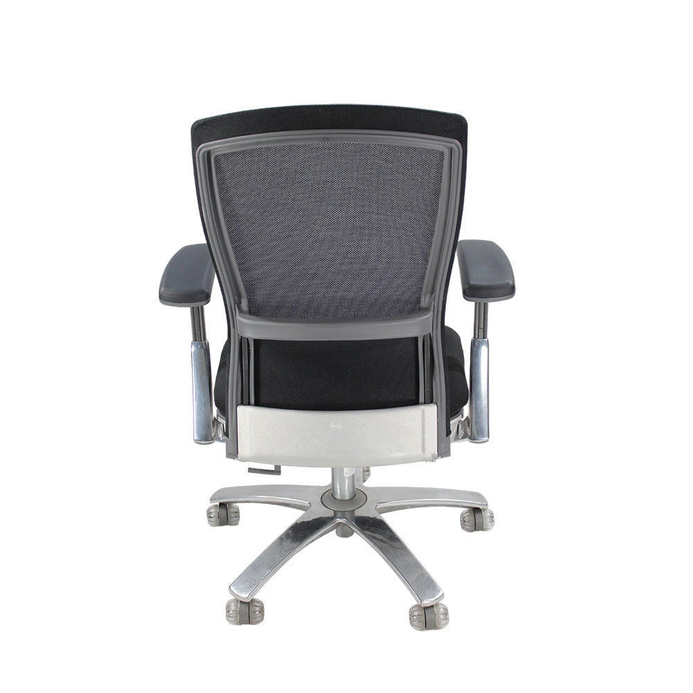 Knoll: Life Task Chair aus schwarzem Stoff – generalüberholt