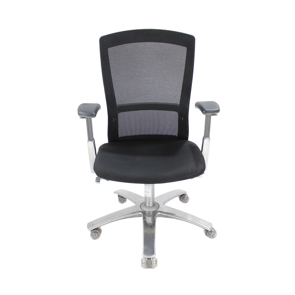 Knoll: Life Task Chair aus schwarzem Stoff – generalüberholt