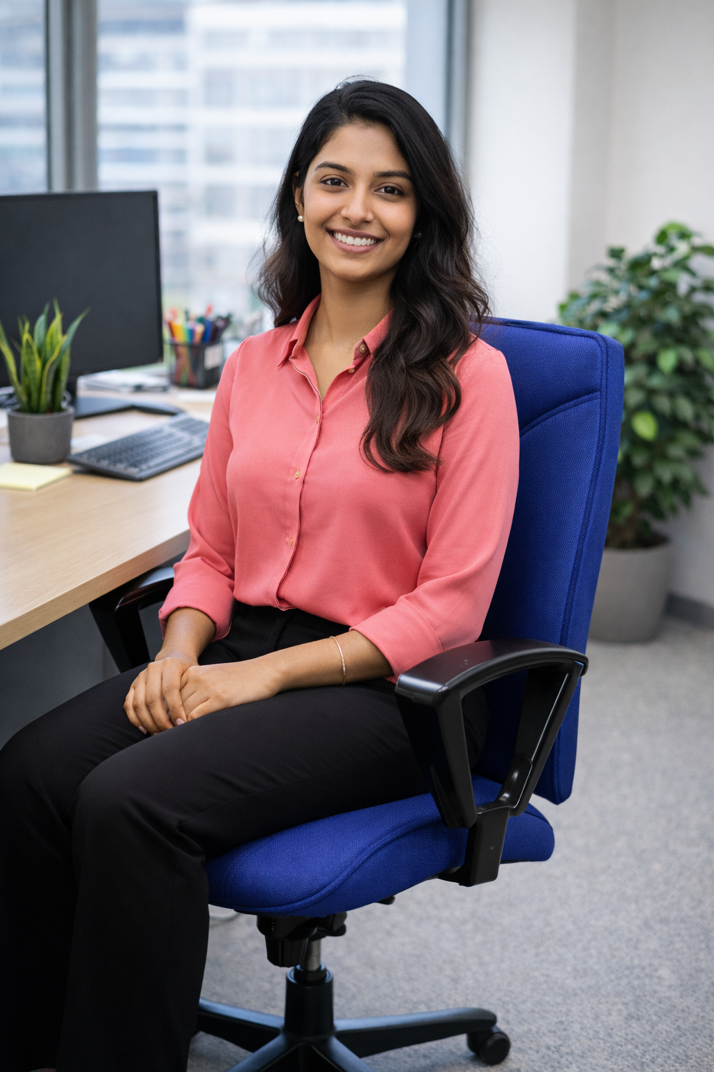 <tc>Kinnarps</tc>Blauer Bürostuhl – generalüberholt