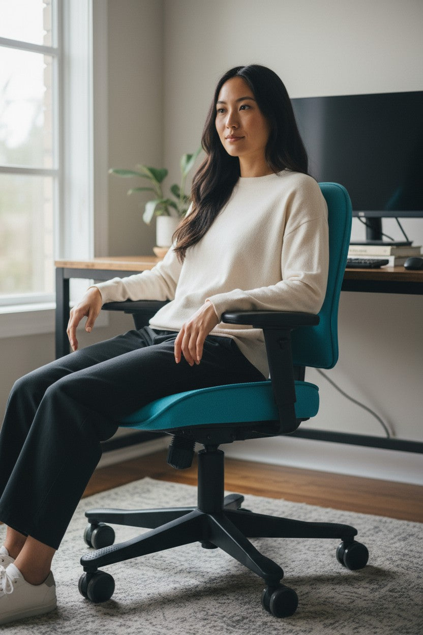 Kinnarps: Light Blue Secretarial Chair - Refurbished