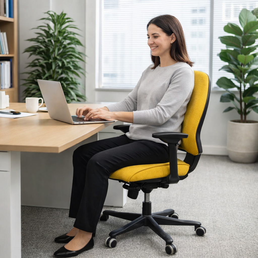 Kinnarps: Yellow Secretarial Chair - Refurbished