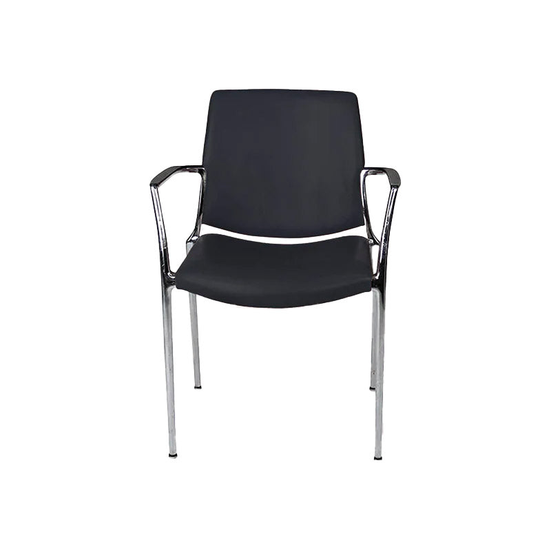 Kusch & Co: Capa 4200 Stuhl aus schwarzem Leder – generalüberholt
