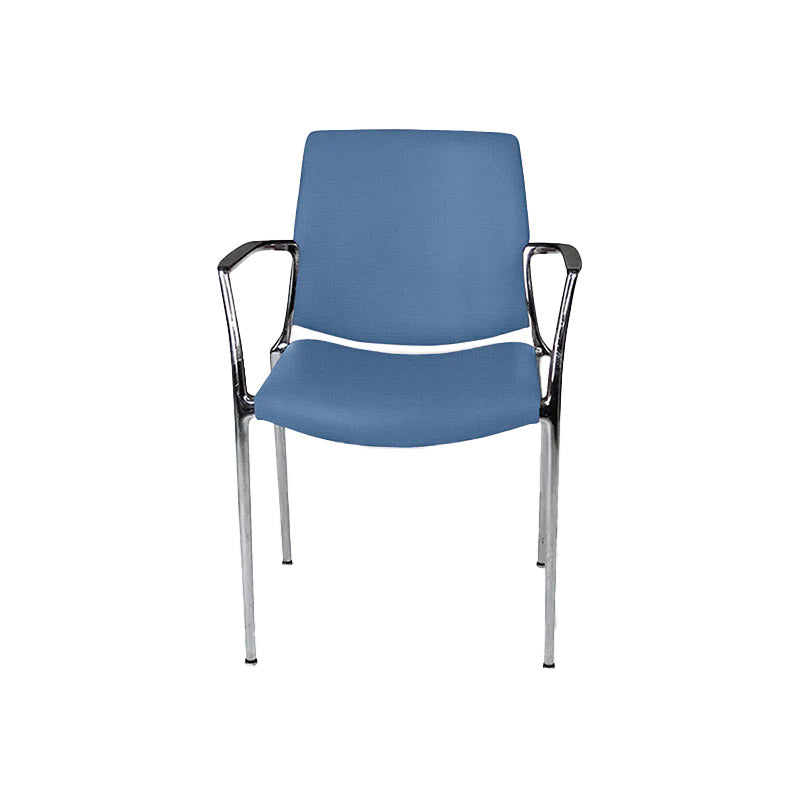 Kusch & Co: Capa 4200 Stuhl aus blauem Stoff – generalüberholt