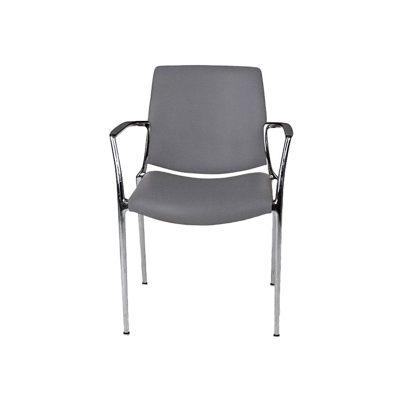 Kusch & Co: Capa 4200 Stuhl aus grauem Stoff – generalüberholt