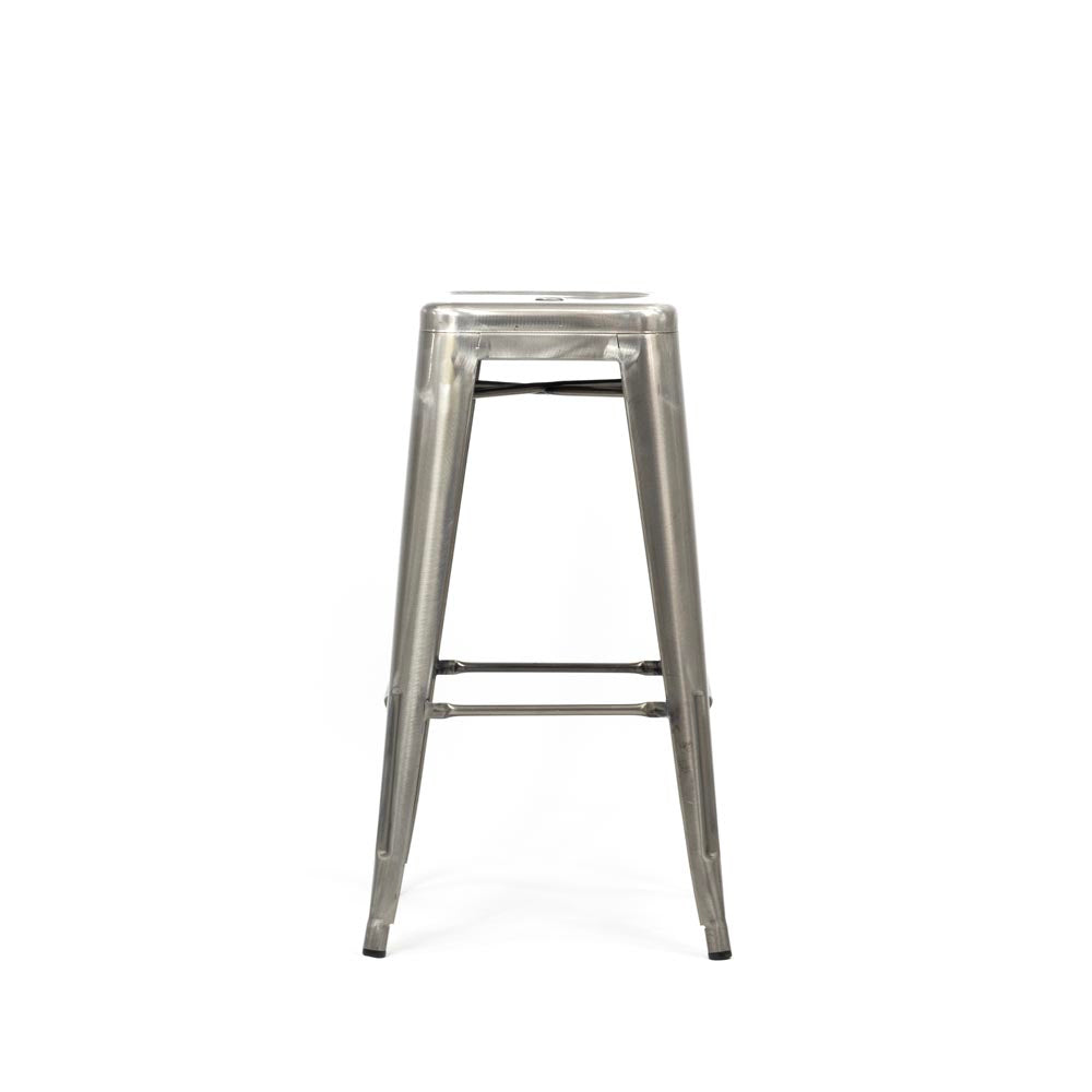 Verco: Sting High Stool in schwarzen Stoff und Chrombeinen - renoviert