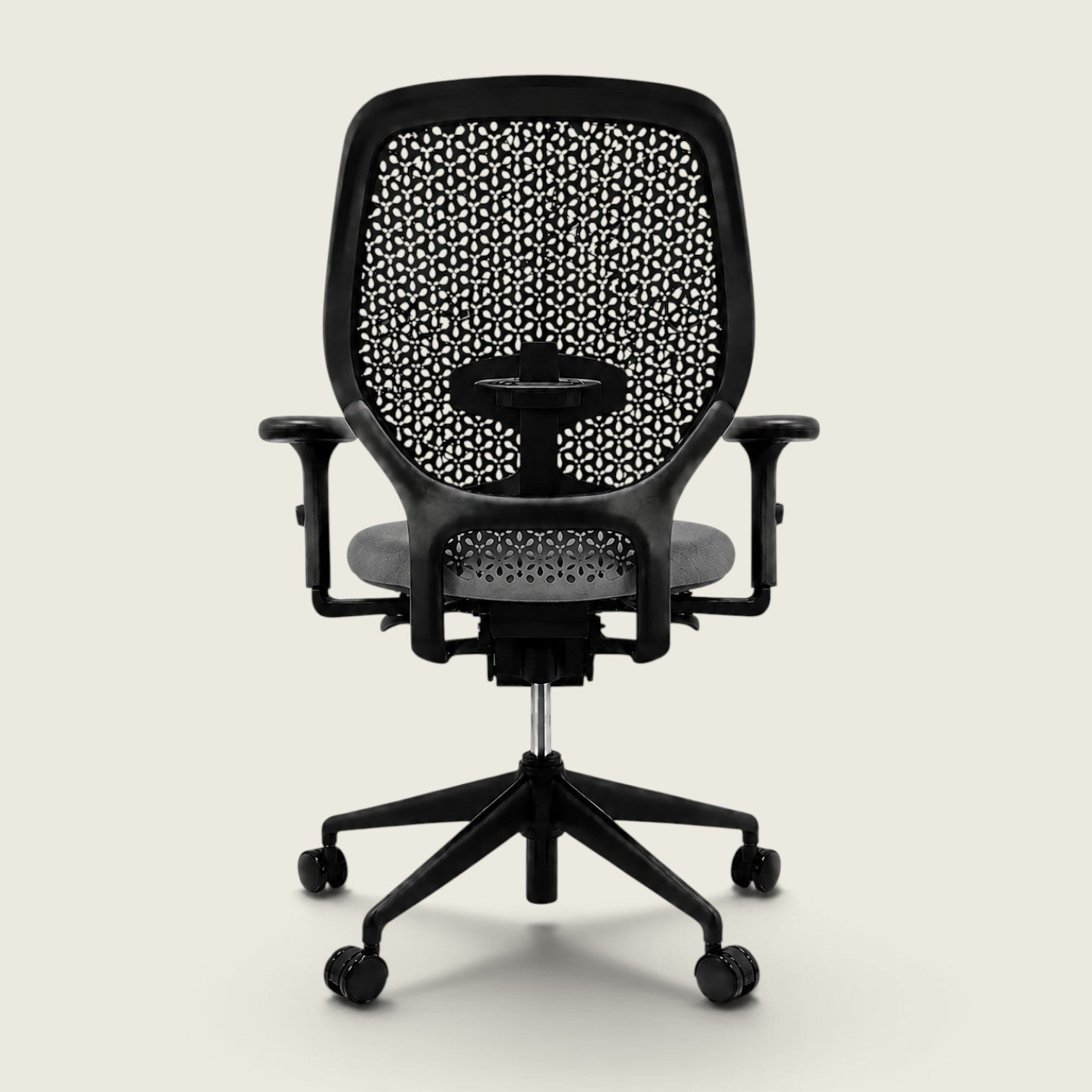 Orangebox: Ara - Task Chair - Black Elastomer Back and Grey Fabric Seat  - Refurbished