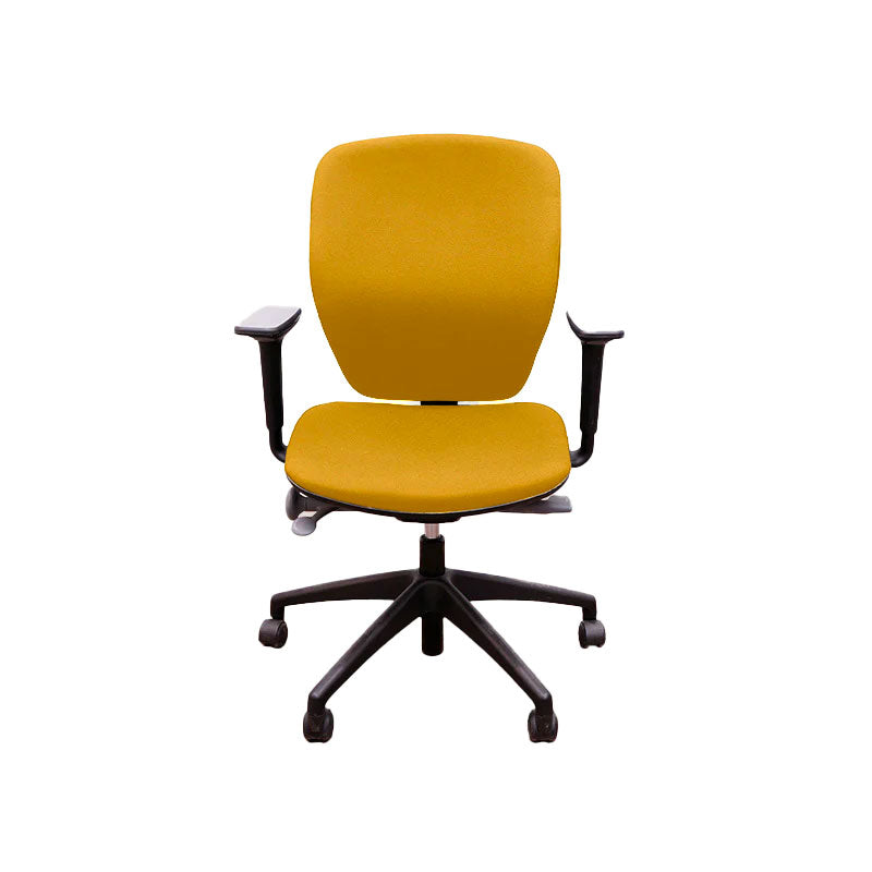 Orangebox: Joy-02 Bürostuhl aus gelbem Stoff – generalüberholt