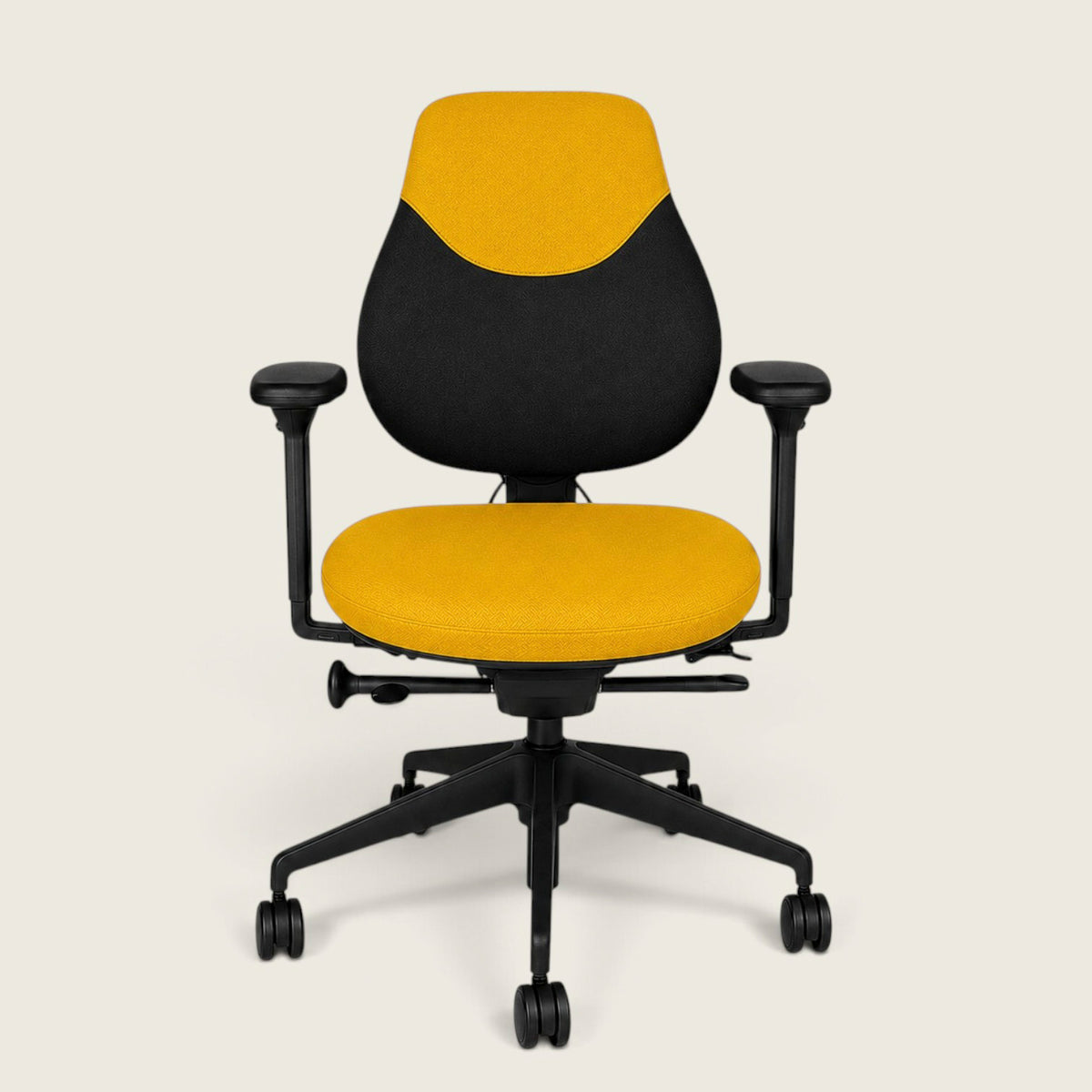 <tc>OrangeBox</tc>Flo Bürostuhl in gelbem Stoff - generalüberholt