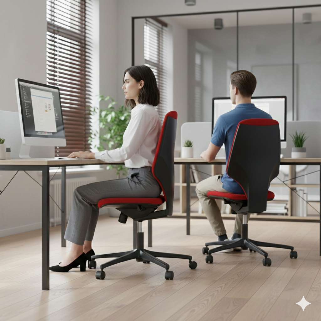 Giroflex: G64 in Red With No Arms - Refurbished