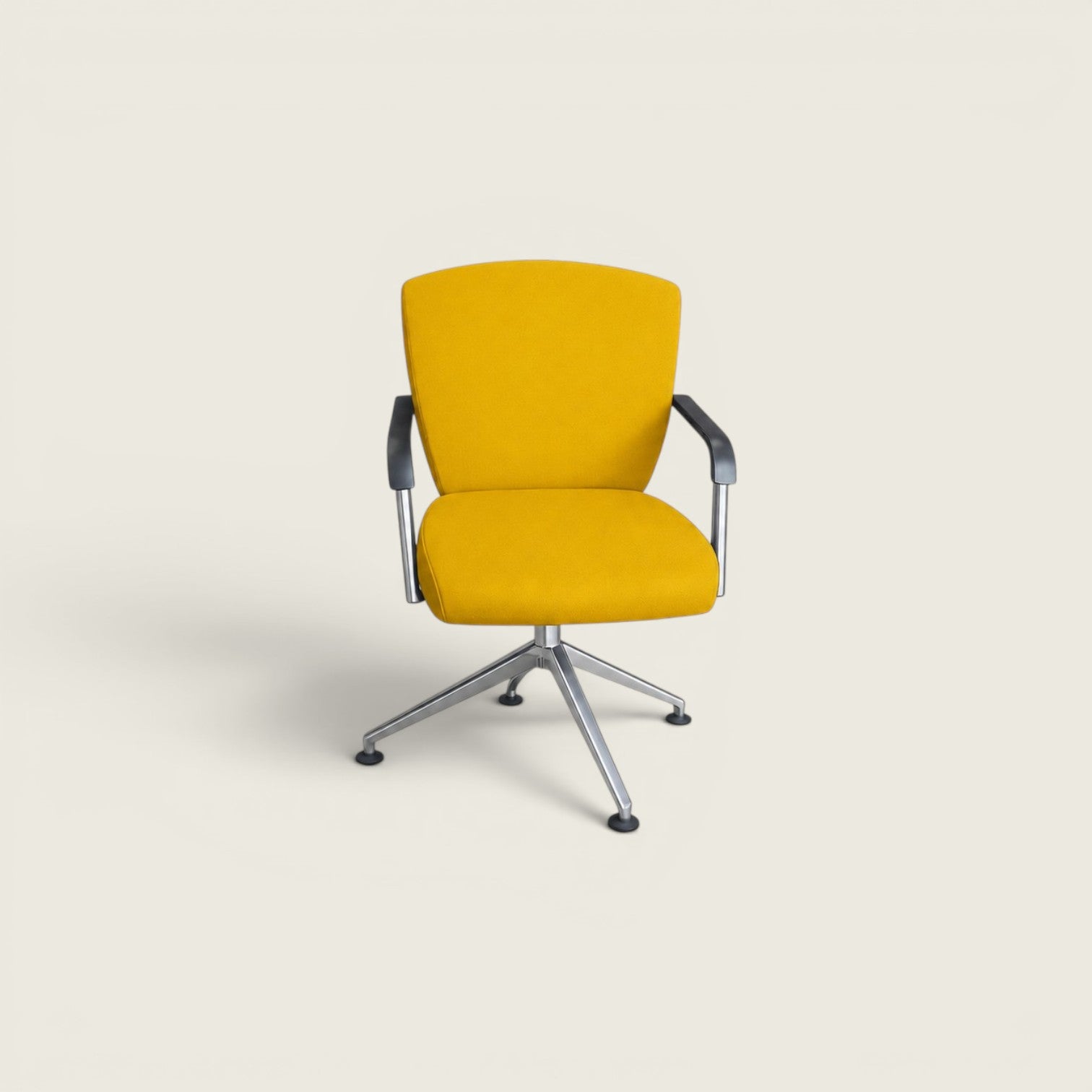 Versprechen: Zielen Sie zwei Sitzoter -Sofa in orangefarbenem Stoff - renoviert