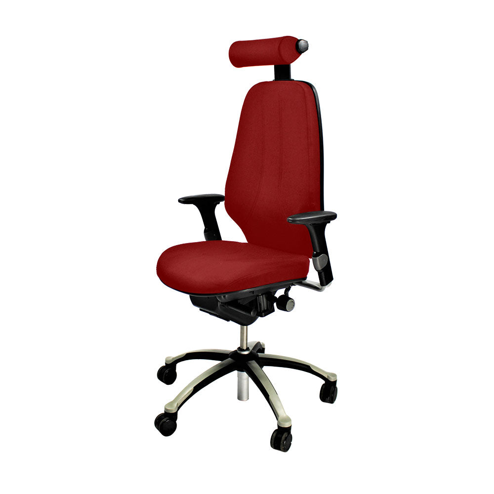 RH Logic: 400 High Back Office Chair with Headrest - Red Fabric - Refurbished