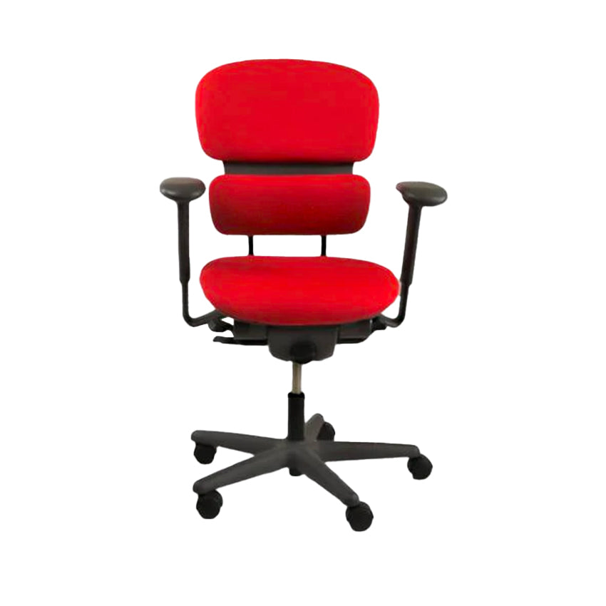 KI: Bürostuhl „Impulse“ aus rotem Stoff – generalüberholt