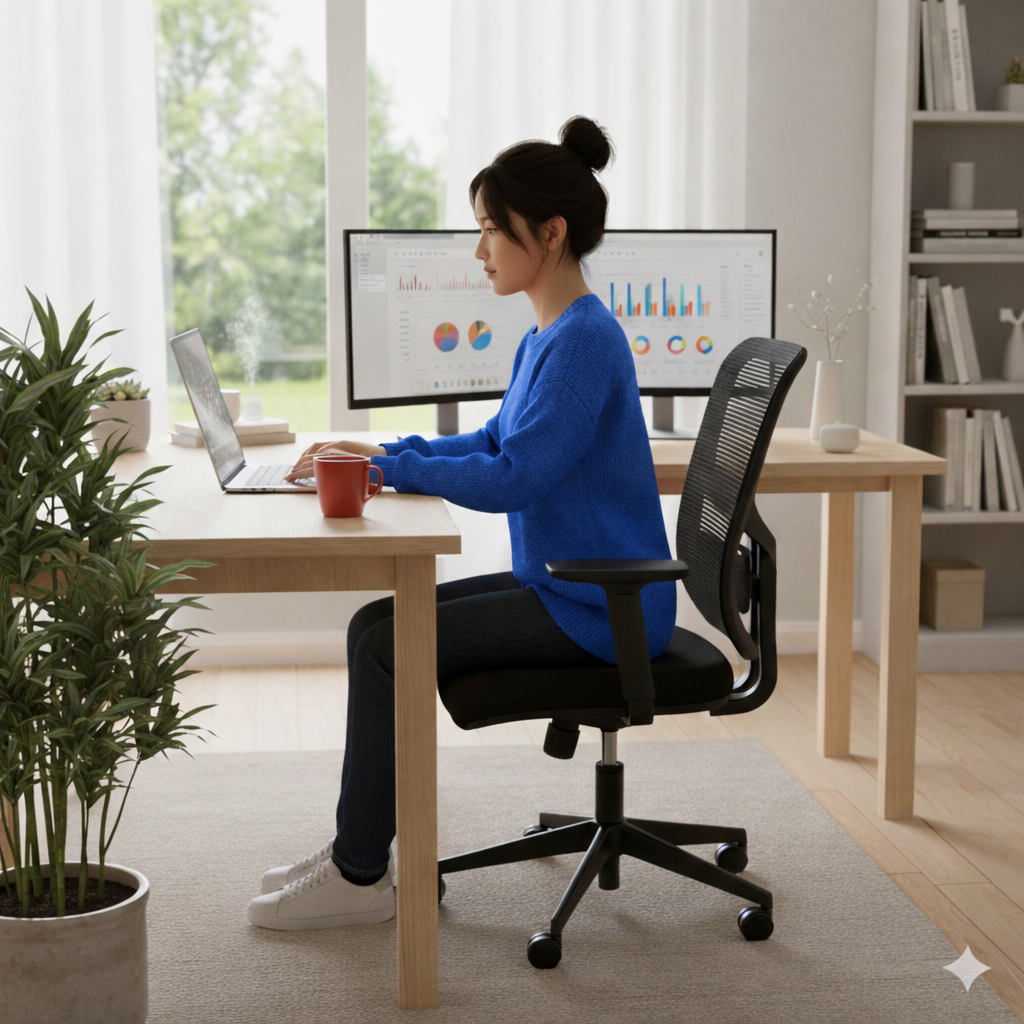 Saxen Don't Task Chair in Black Fabric - Refurbished