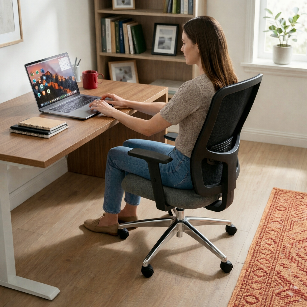 Saxen Don't Task Stuhl aus grauem Stoff – generalüberholt