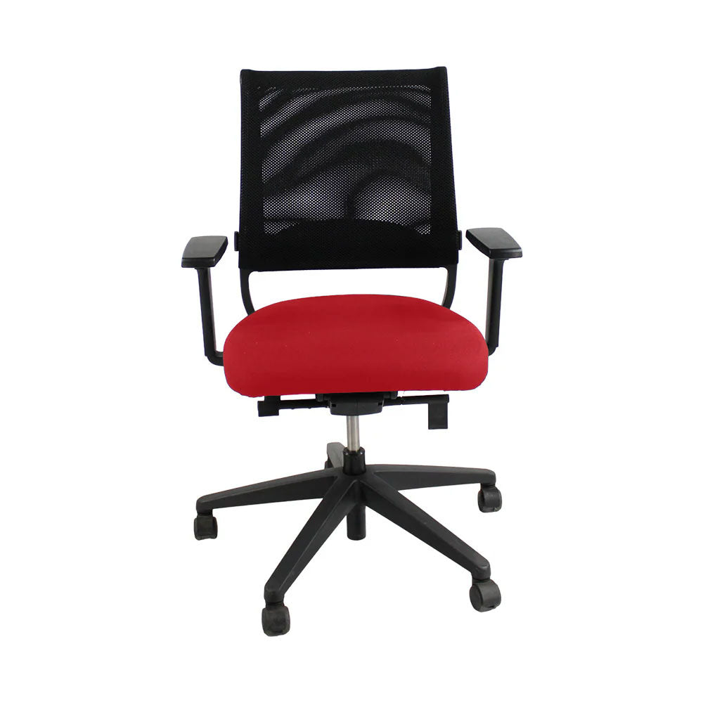 Sedus: Netwin NW-100 Chair with Mesh Back in Red Fabric - Refurbished