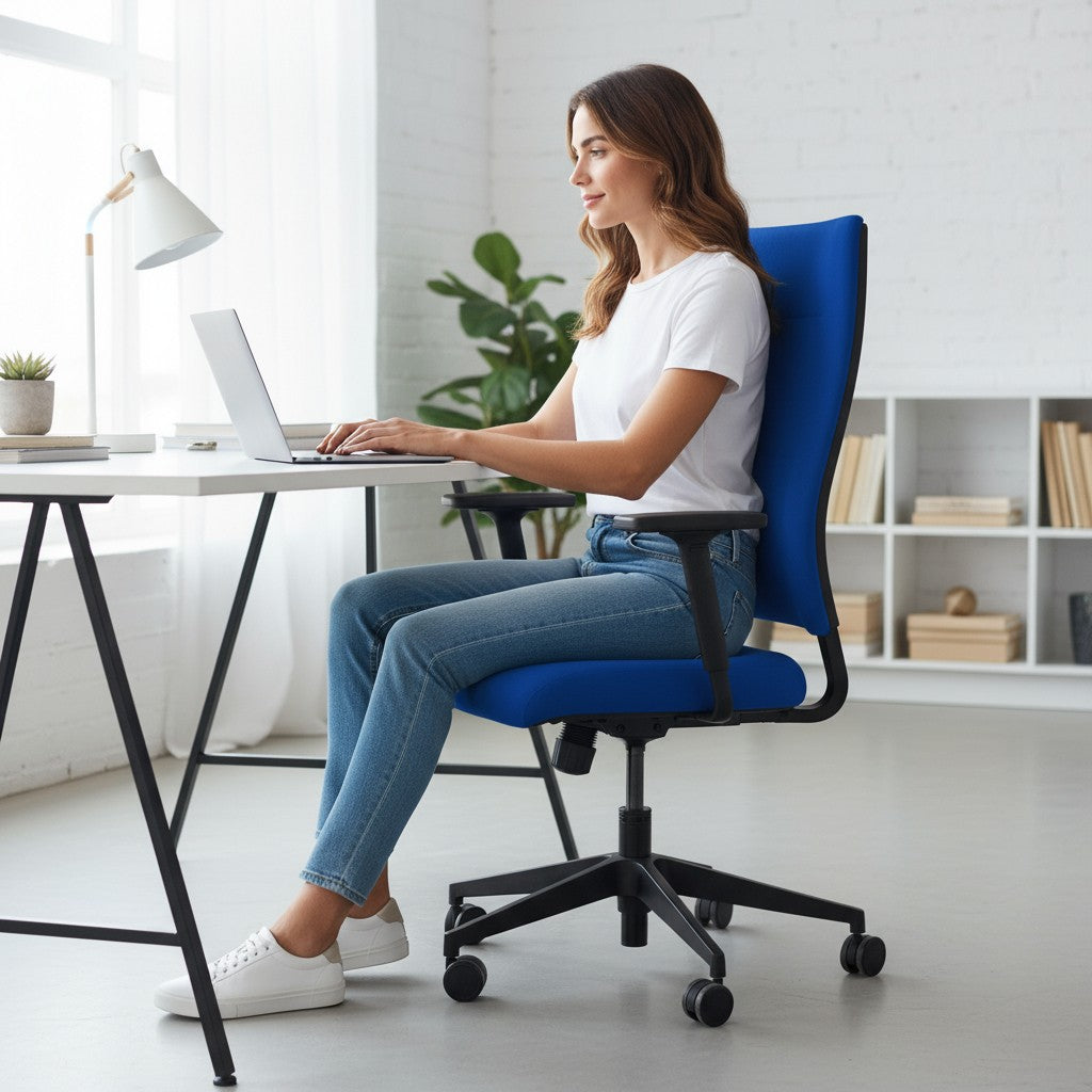 Sedus: Quarterback Task Chair in Blue Fabric - Refurbished