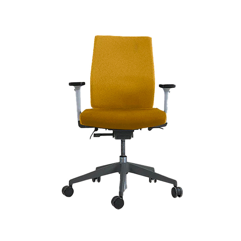 Senator: Free Flex Task Chair in Yellow Fabric with Arms - Refurbished